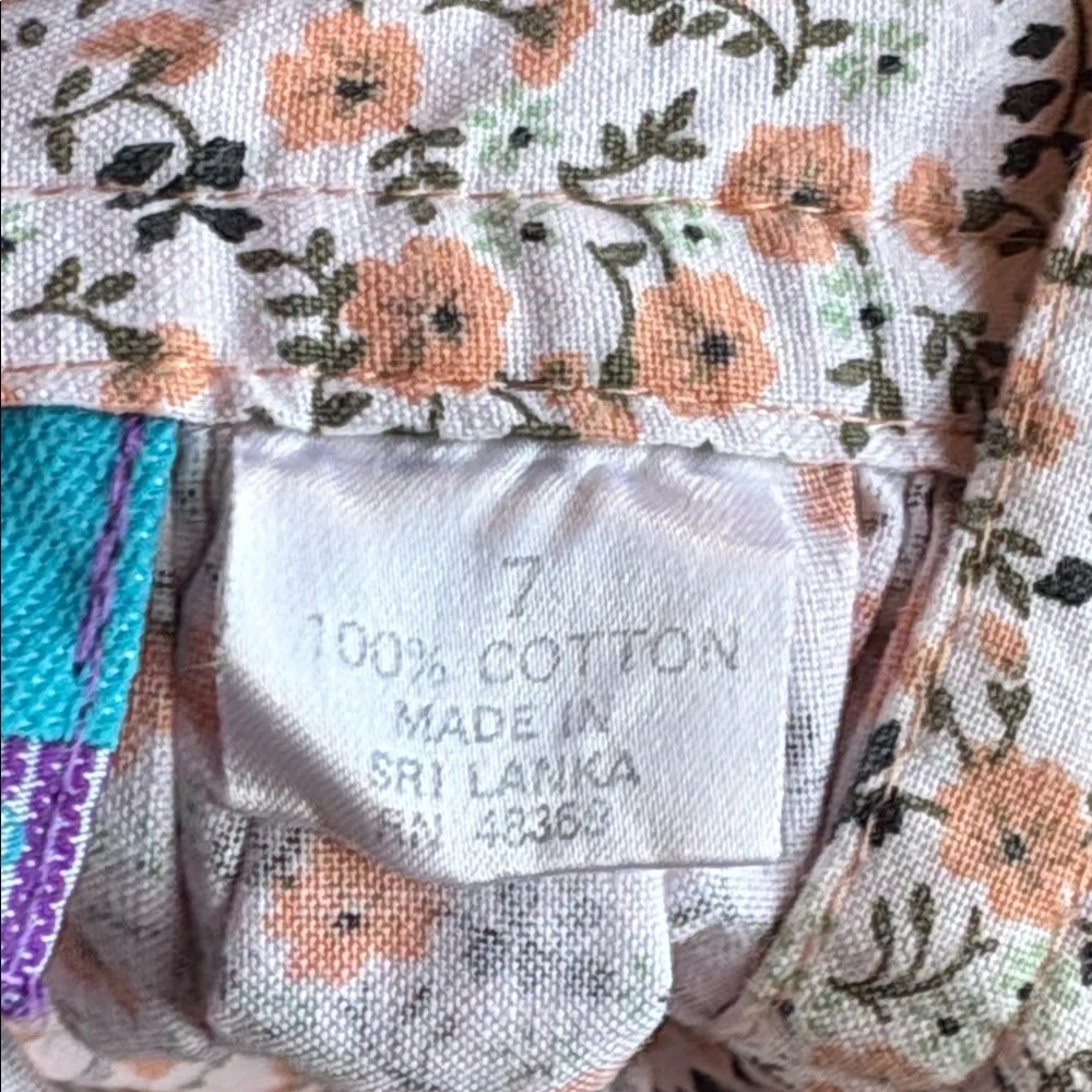 Pinwheels Floral Boho Festival Button-Down Skirt Cotton Vintage women 2 junior 7 - Picture 11 of 12